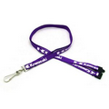 3/8" Silk Screened Flat Lanyard w/ Sew on Breakaway